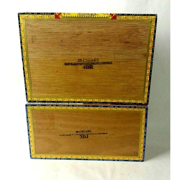 Partagas Wooden Cigar Boxes Empty Storage Lot of 2 Black Label Spanish Rosado - Picture 10 of 10